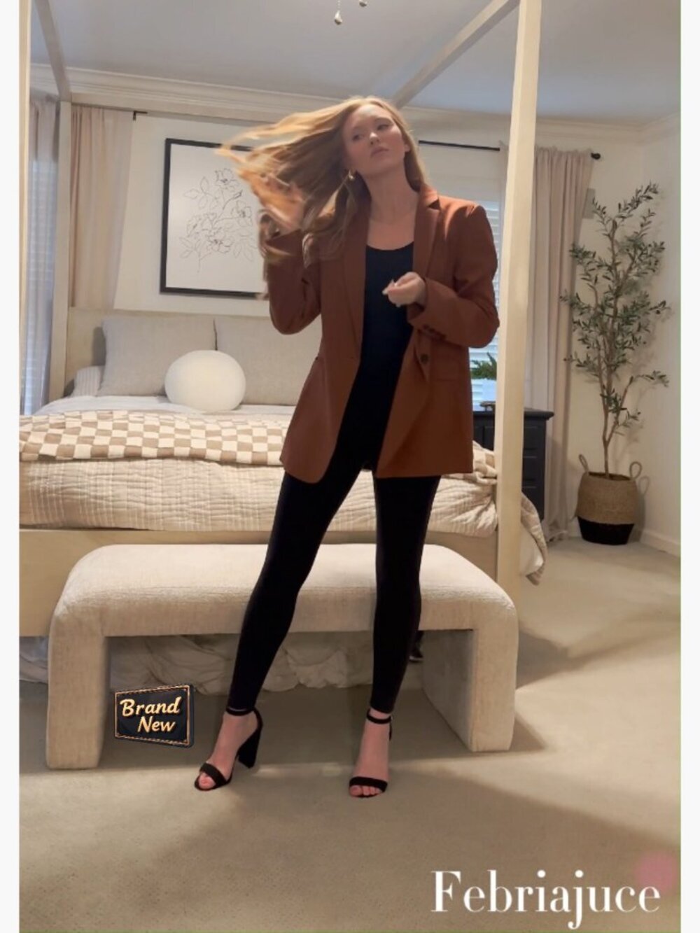 Women's Oversized Long Sleeve Lapel Blazer Suit Jacket - Picture 6 of 7